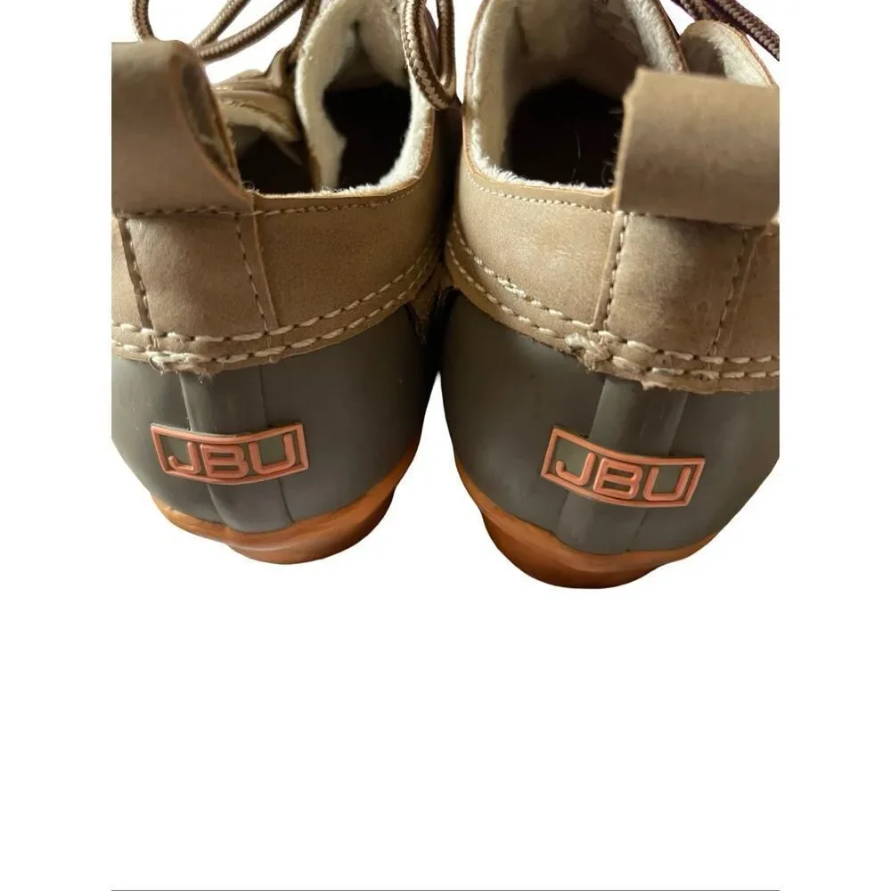 JBU by Jambu Womens Gray Glenda Rubber Faux Fur Waterproof Duck Shoes Size 9